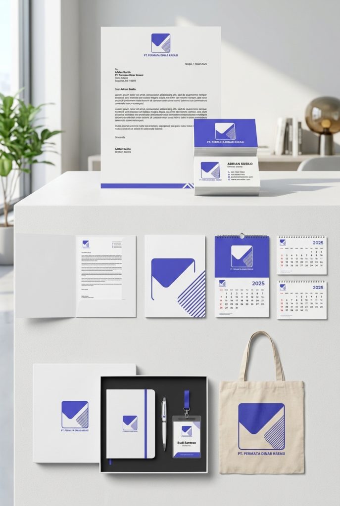 Cetak kalender, cetak brochure, cetak flyer, produksi merchandise, keperluan event